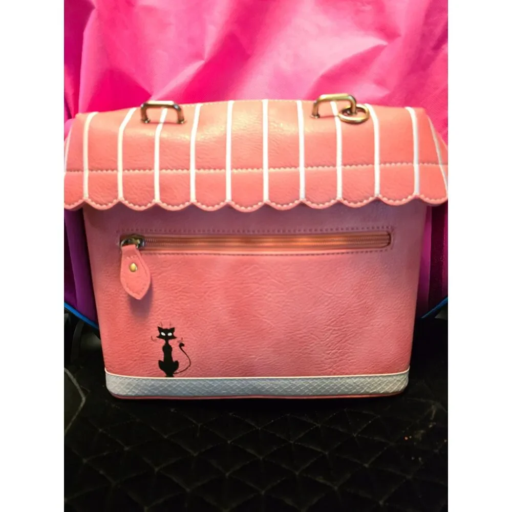Vendula London Cat Cafe Grab Bag Matching Wallet - Retired (Damaged Handles) - Picture 3 of 10